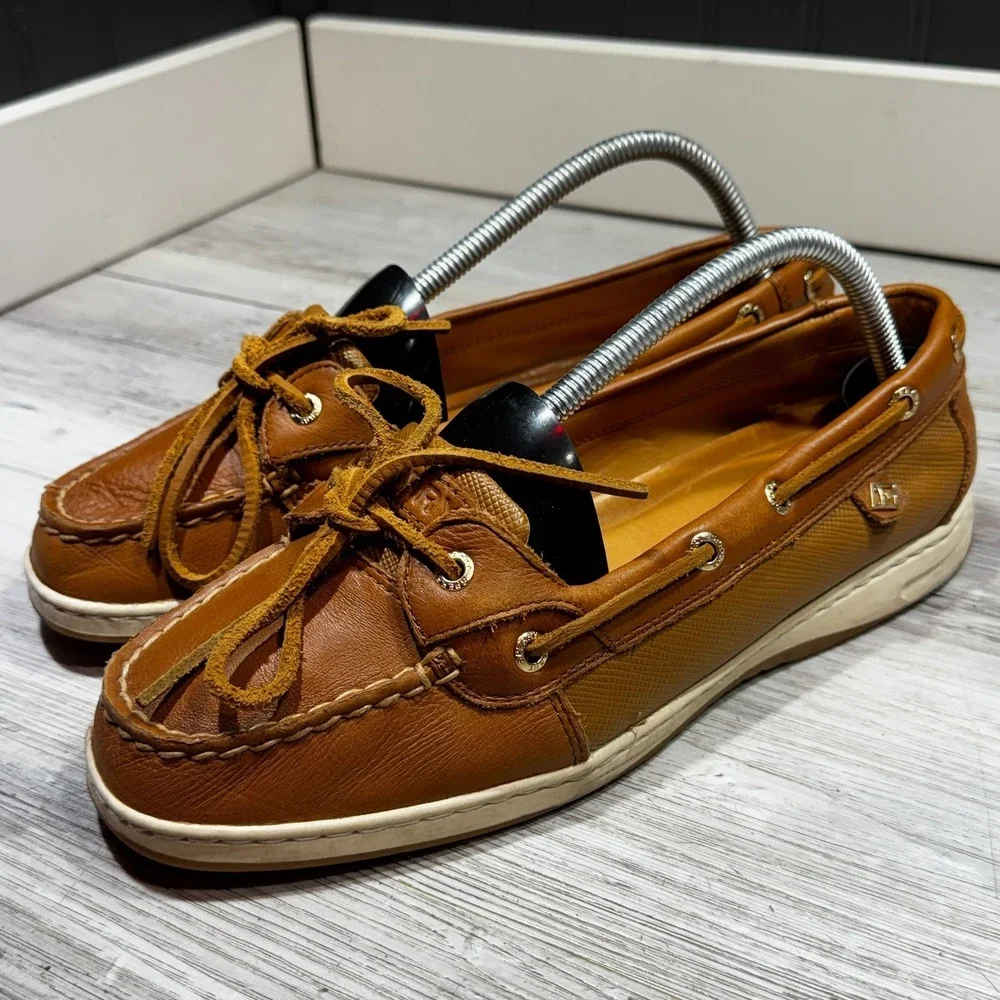 Sperry Gold Cup Goldfish Boat Shoe Womens 10 Leather Slip On Loafer 1 Eye